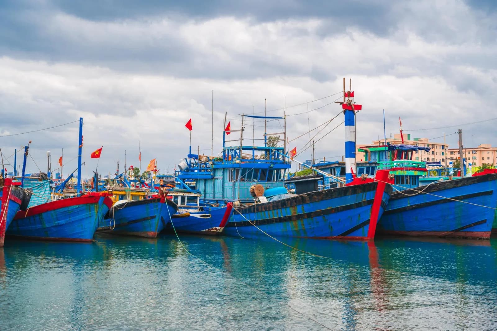 Fishing boats at a Vietnamese harbour