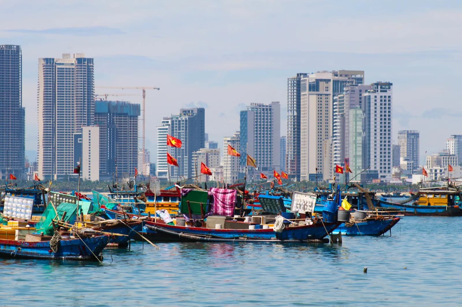 Fishing boats and Da Nang skyline