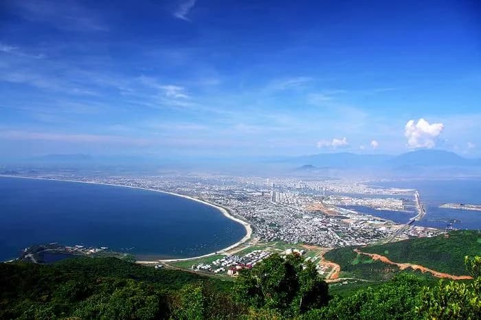 Aerial view of Da Nang Bay from Monkey Mountain